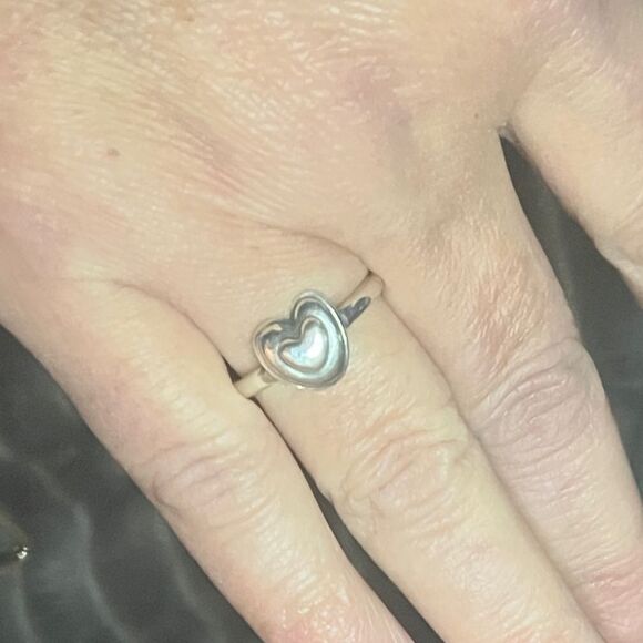 The Bubble Heart Ring adjustable in 925 silver. - Picture 1 of 5